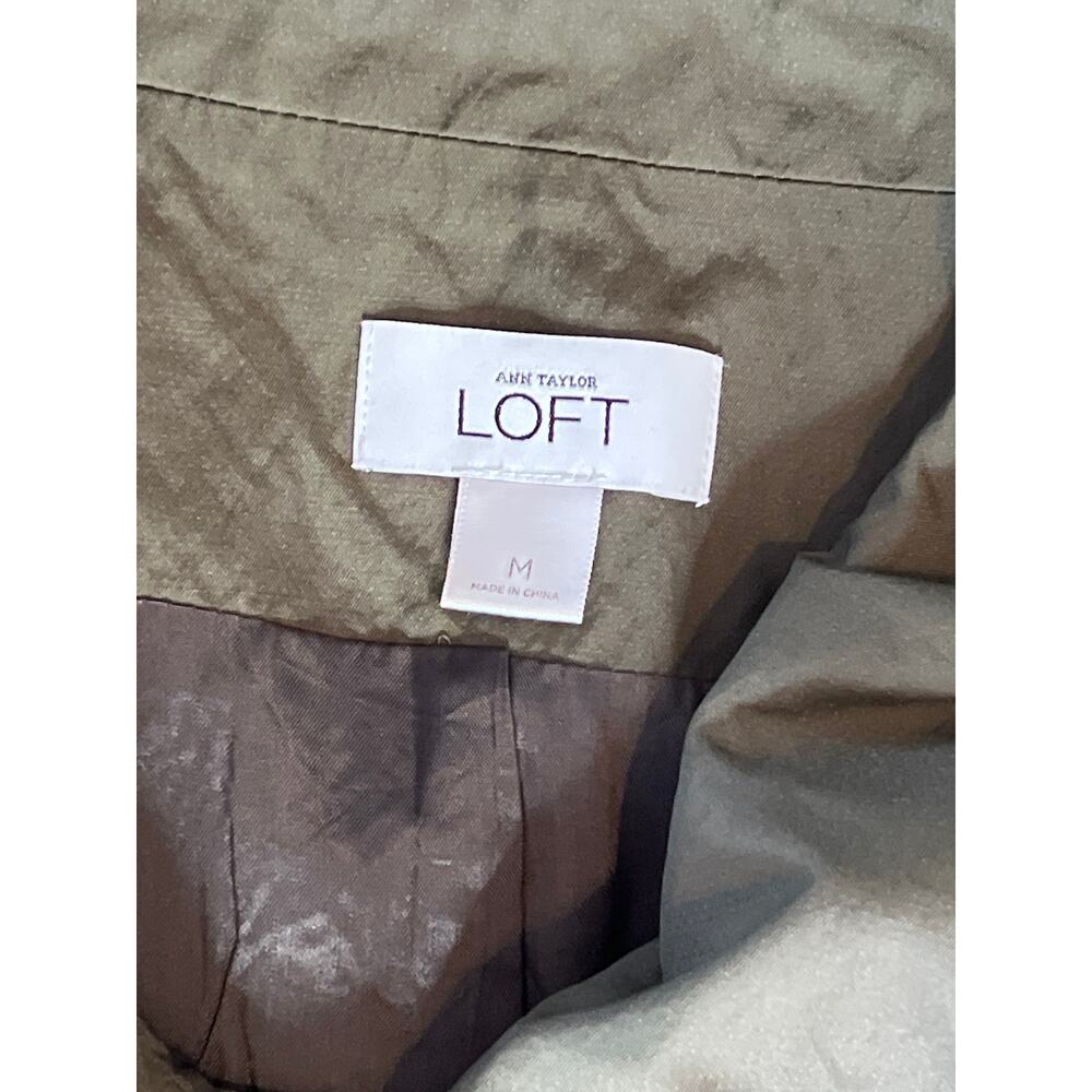 Ann Taylor Loft Dark Green Trench Coat.  Size Medium - Picture 3 of 6